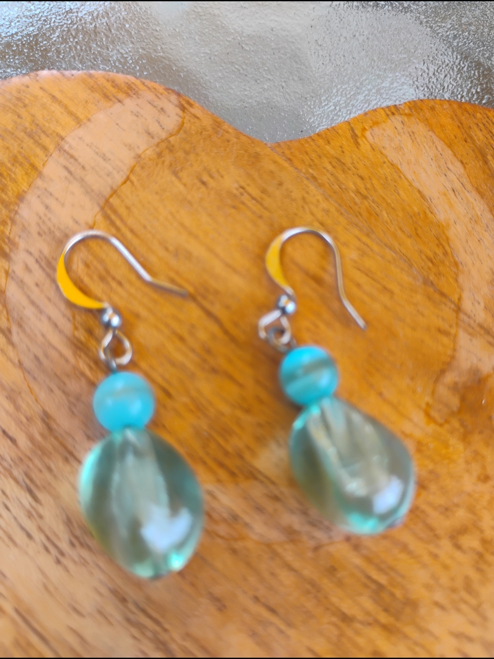 Turquoise Glass Drop Earrings - Women Jewelry